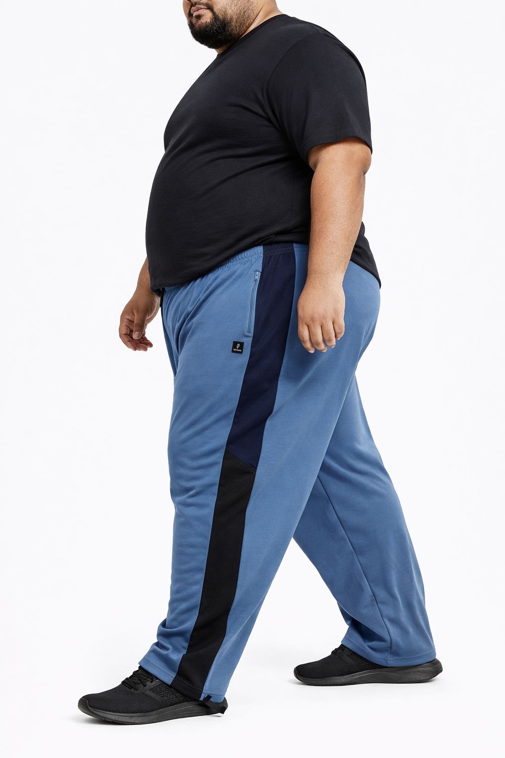 Calça Esportiva Helanca Plus Size Tormenta Com Zíper Detalhada
